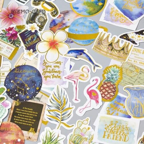 24Pcs/lot Creative Golden Animals Plants Decoration Sticker Diy Ablum Diary Scrapbooking Label Sticker Stationery School Supply