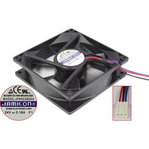 Jamicon JF0925B2SA DC 24V 0.18A 90x90x25mm 3-Wire Server Cooling Fan