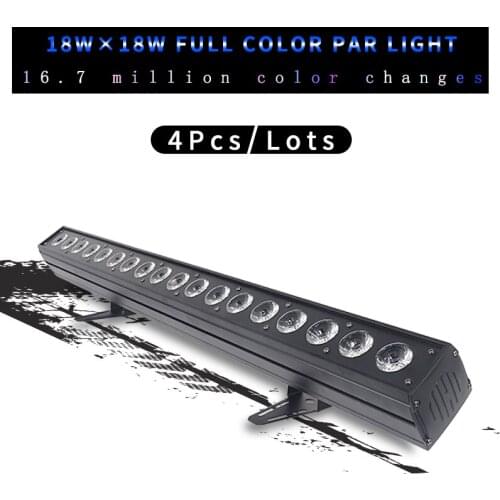 4Pcs/Lots 18x18w RGBWA UV 5IN1/6IN1 Wall Wash Light RGBW 4in1 DJ Light Bar Party Shows Spotlight 18x12w Led Stage Lighting