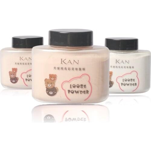 KAN Loose Powder Oil Control Long Lasting Face Makeup Highlighter Mineral Smooth Translucent Setting Powder Beauty