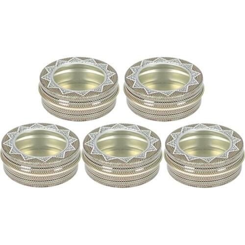 5Pcs Small Aluminum Round Lip Balm Tin Storage Jar Containers with Clear Top Window for Lip Balm Cosmetic Candles Crafts