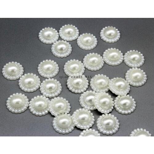 500pcs big ivory Pearlized sunflower Cabochons 16mm Resin Flower Shaped soft glow flatback deco pieces