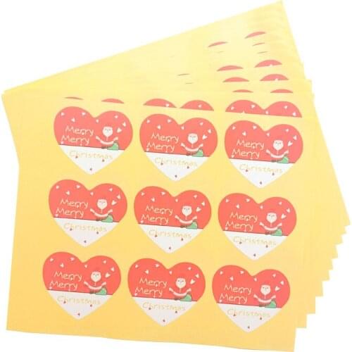 900pcs/lot Lovely Snowman Heart Merry Christmas series DIY Multifunction Seal Sticker Gift Sticker Gift Label