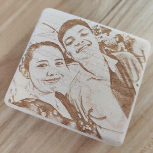 Angelagifts automatic Windup maple wood customized photo engraved special gift music box, birthday wedding gifts free shipping