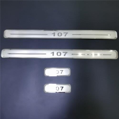 Car Accessories For Peugeot 107 2005 2006-2019 Door Sill Scuff Plate Trim Stainless Steel Welcome Pedal Styling Protect Stickers