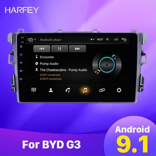 Harfey 9 inch Android 9.1 car GPS Radio for BYD G3 Bluetooth AUX Music HD Touchscreen support Carplay Rear camera TPMS DVR OBD