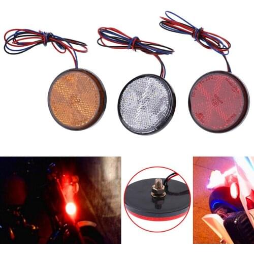 Car Motorcycle Round 24 LED Brake Turn Signal Stop Tail Lights Bulbs Reflectors
