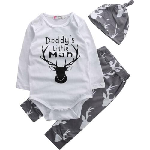 Free shipping Newborn Baby Boy Romper Clothes Top Pants Leggings Hat Coming Home Outfit Set
