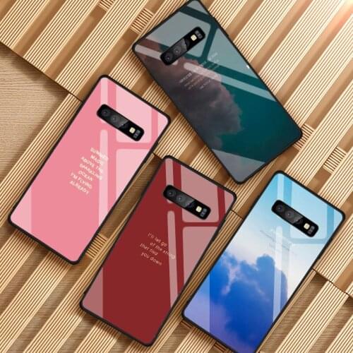 Songs Lyrics Aesthetic Tempered Glass Phone Case For Samsung Galaxy S8 S9 S10 S20 PLUS J8 J6 J4 2018 NOTE 8 9 10 Cover Shell