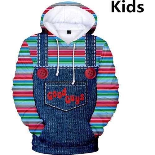 3 To 14 Years Kids Hoodie The evil Good Guys toy 3d Printed boy/girls Hoodies halloween Chucky Sweatshirt Casual Child pullover