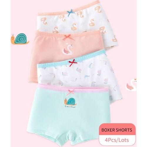Children Panties Cotton 4pcs/lot Girls Cute Underwear Panties Beautiful Cotton Underwear Teen Panties Young Girls Clothing 4-14