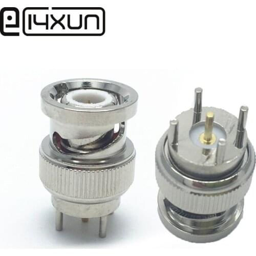 EClyxun 1Pcs BNC 4P Male Plug Coaxial Connector BNC-KE Q9 PCB Panel Monitor Video Sockets for CCTV Video