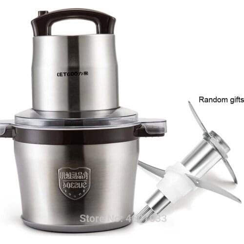 2 Speeds Stainless steel 6L Capacity Electric Chopper Meat Grinder Mincer Food Processor Slicer Minced garlic dumpling stuffing