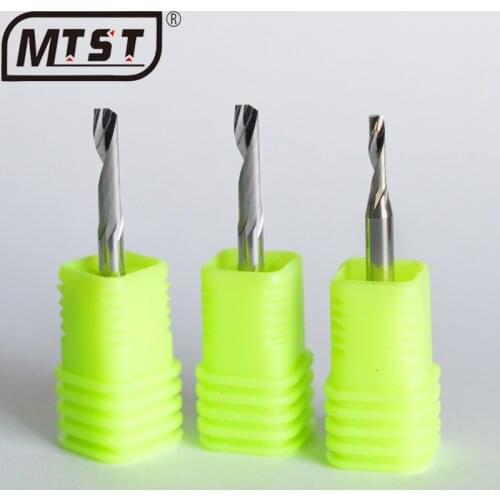 10pc 3.175mm Single blade tungsten steel milling cutter for high gloss aluminum alloy profile CNC engraving machine drilling