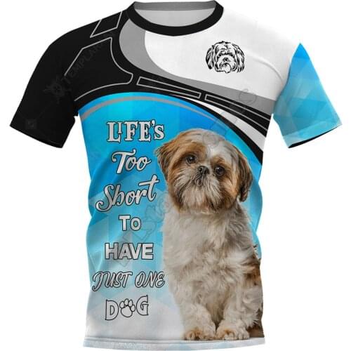PLstar Cosmos Shih Tzu 3D Printed t-shirt Harajuku Streetwear T shirts Funny Dog Men For Women Short Sleeve