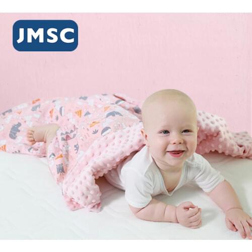 JMSC Baby Thick Blanket Swaddling Newborn Soft Fleece Solid Bedding Set Cotton Quilt Swaddle Wrap Double Layer Envelope Stroller