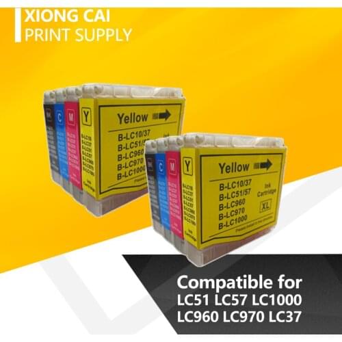 8pcs Full compatible Ink cartridge LC51 LC57 LC1000 LC960 LC970 LC37 LC10 for Brother DCP-130C DCP-135C MFC-235 printers