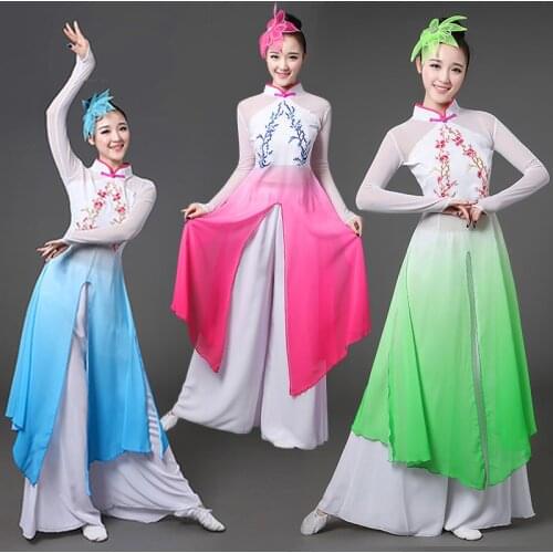 Chinese style hanfu classical dance costume female national dance costume fan dance traditional chinese dance costume