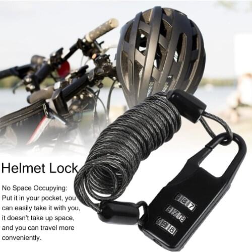 Mini Bike Lock MINI Cycling Helmet Bicycle Cable Lock 3 Digit Combination Anti-theft Bicycle Motorcycle Lock Security Cable lock