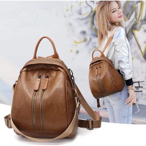 New Fashion Women Backpack High Quality Youth Leather Backpacks for Teenage Girls Female School Shoulder Bag Bagpack mochila 201