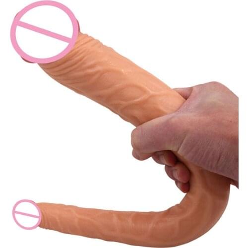 Soft long double dildo sex toys for woman big realistic penis lesbian dildos for women double ended penetration dragon dildo