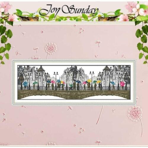 The scenery in the rain counted Cross Stitch 11CT 14CT Cross Stitch Set Wholesale DIY Cross-stitch Kit Embroidery Needlework