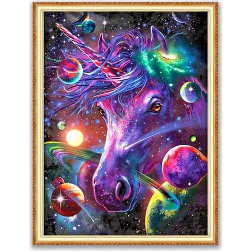 Cartoon Unicorn DIY Cross Stitch 11CT Embroidery Kits Craft Needlework Set Printed Canvas Cotton Thread Home Decoration For Room