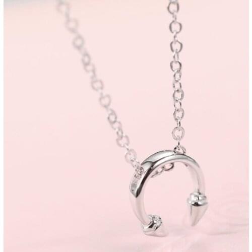 New Fashion Geometry Simple 925 Sterling Silver Jewelry Not Allergic Cone Bullet Clavicle Chain Pendant Necklaces N164