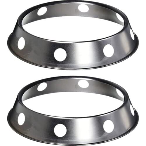 Practical 2PCS Stainless Steel Wok Ring Metallic Round Bottom Wok Rack 10.43X11.8Inch Universal Size Inch for Gas Stove Fry Pans