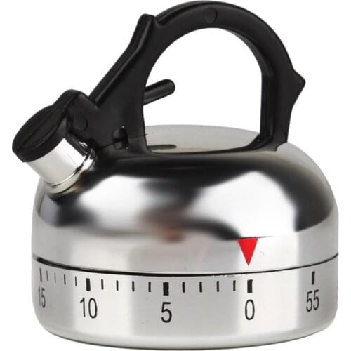 Practical 60 Minute Adjust Arbitrarily Kitchen Timer Alarm Mechanical Teapot Shaped Timer Clock Counting Kitchen Gadgets Tool