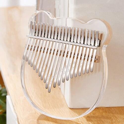 Transparent 17 Keys Colorful Thumb Piano Portable Crystal Kalimba Thumb Piano Mini Keyboard Instruments Gifts For Kids Adults