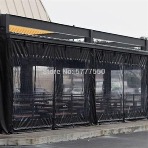 PVC Clear Enclosure Custom Waterproof Sun Shade Fabric 0.5mm Vinyl Clear Awning Canopy Patio Enclosure Sun Shade Cloth For Sale