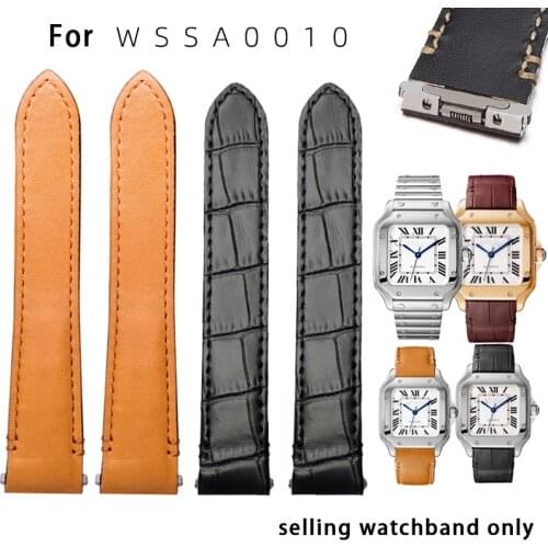 Crocodile leather watch strap for c-artier new S-antos quick release series 21mm mens leather watchband accessories Wristband