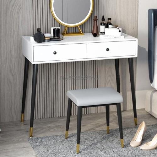Nordic light luxury makeup stool home modern minimalist makeup chair net red ins chair bedroom dressing table small stool