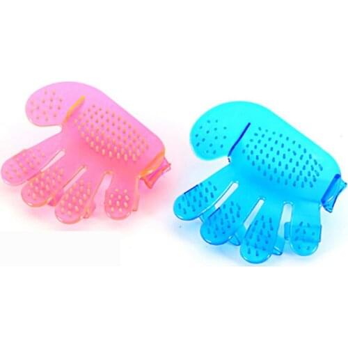 Five finger Pet Bath Brush Pet Gloves Blue Pink Dog Cat Shower Bath Brushes Hand Shaped Gloves Brush Pet Tools Clean For Pet