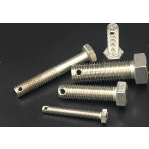 M6 M8 M10 12 Hexagon Screw GB31 Tail With holes Bolt Screws 20-60mm Length