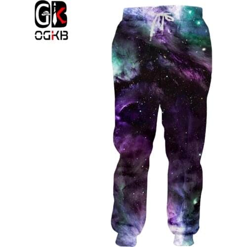OGKB 2018 Autumn Hot Sale Newest Men/women Joggers Pants Colorful Galaxy Space 3d Printed Harajuku Casual Sweatpants Streetwear