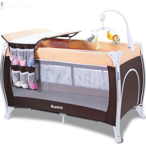 Baby Crib Folding baby bed cot multi-functional portable gaming bed rocking feeding baby nest PPT+ aluminum+polyester 12kg