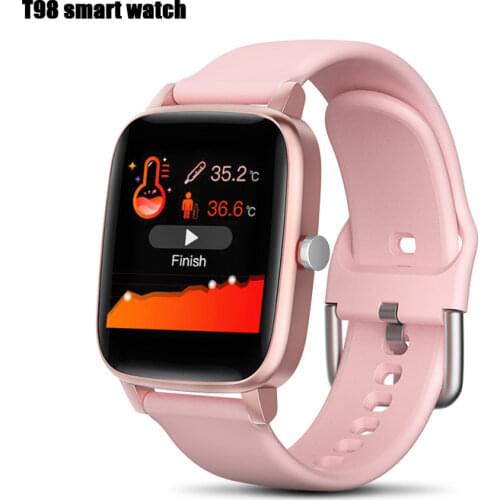 T98 Smart Watch Body Temperature Heart Rate Blood Pressure Monitor Sports Tracker Fitness Men Women Smart Bracelet Smartwatch