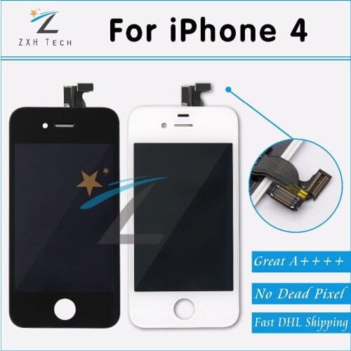 20PCS/LOT Replacement For iPhone 4 LCD Display LCD Digitizer Touch Screen Assembly Retina Display in Black & White Color