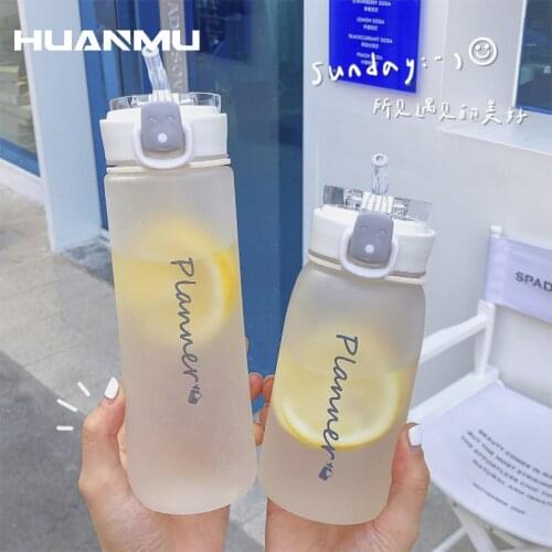 Tumbler Coffee Cup With Straw Student Couple Juice Cup Matte Plastic Cups With Lids Free Shipping Items Gobelet Avec Paille