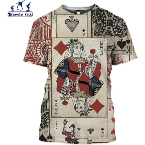 Mamba Top Poker T Shirt Women Spade Playing Cards Short Sleeve Tees TAROT Game 3D Print Dice Chips Casual Sandy Beach Men Tshirt