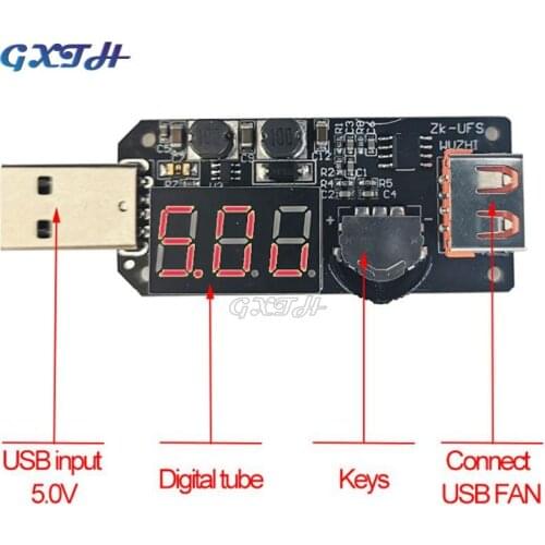 5V 5W USB Fan Governor Timer LED Dimming Module Voltage Adjustable Speed Controller Shellless For Office Car Student Dormitory