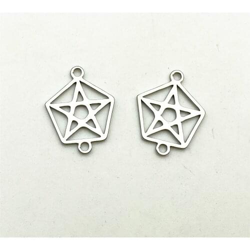 Vintage Pentastar Shape Connector Stainless steel 10pcs geometric Jewelry Pendant Star Bracelet Connect Diy Jewelry Make Finding
