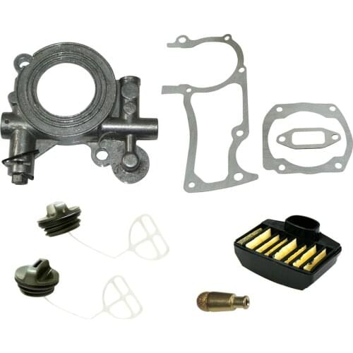 Air Filter Oil Pump Oil Filter Gasket Set Fuel Cap Fr HUSQVARNA 362 365 371 372