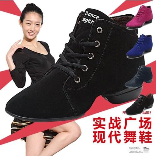Suede High Top Woman Dance Shoes Split Sole Antiskid Girl Sneaker Sport Shoe