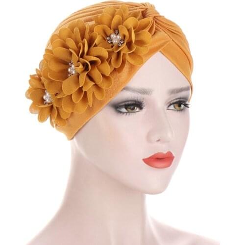 Womens Hats SSpring Summer Fashion Floral Beanie Hat Muslim Stretch Turban Hat Cap Hair Loss Headwear Hijib Cap