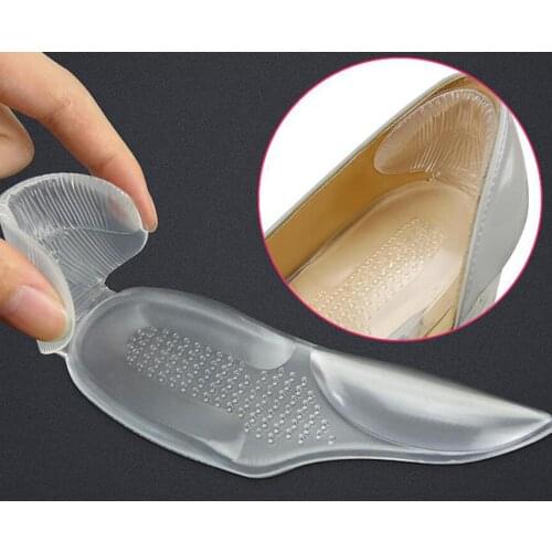 1 Pair Silicone Shoe Insole Gel Heel Cushion Insoles Back Heel Pads for High Heels Blisters