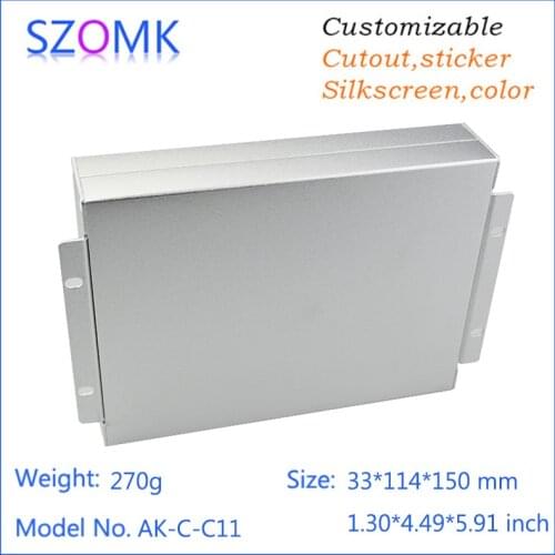 1 pcs, 33*114*150mm szomk electronics aluminum instrument enclosure aluminum project box equipment device outlet enclosure box
