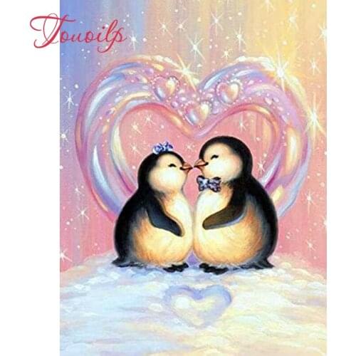 5D Square&round full Drill Love penguin Diamond Embroidery 5D Diamond Painting Cross Stitch Picture Rhinestone Diamond Mosaic